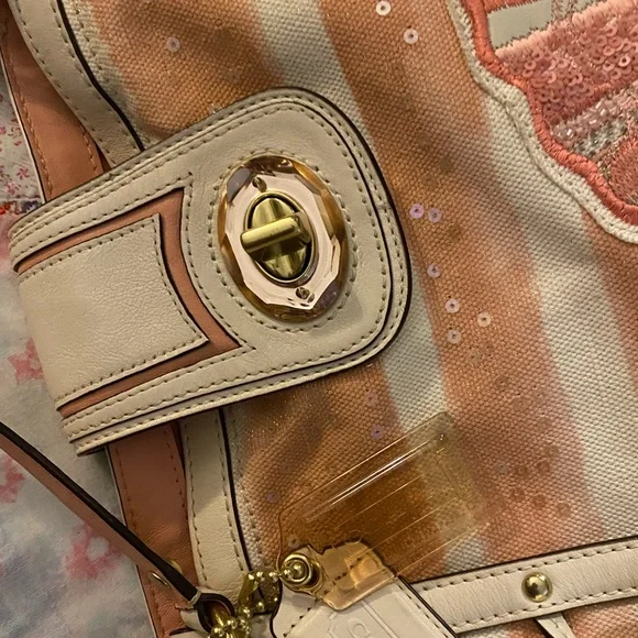 Coach Elegant Shell-Embroidered Tote Bag - Picture 9 of 11